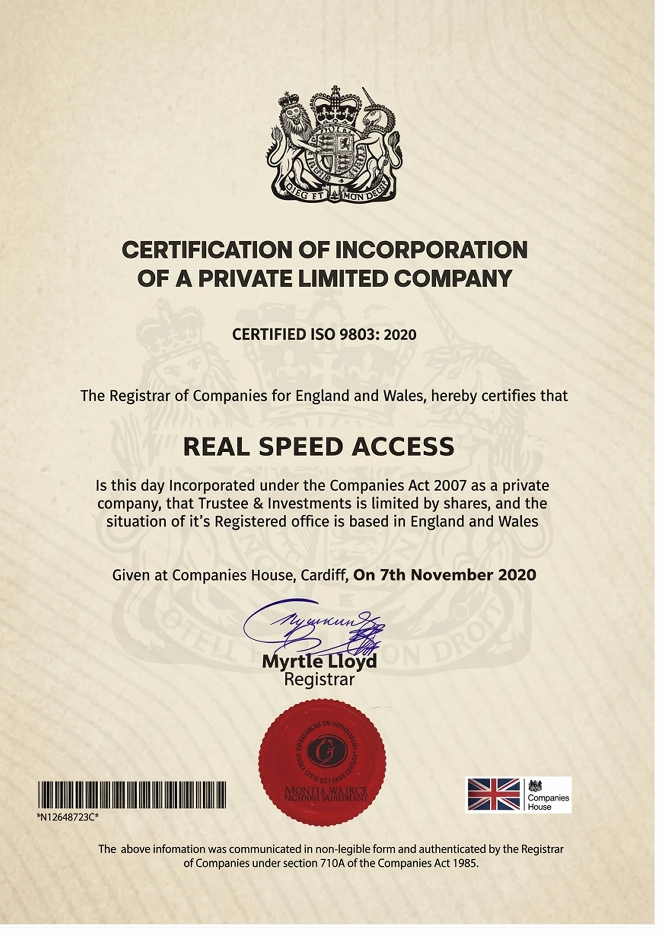 certificate